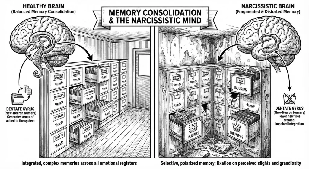 The Archivist—hippocampal memory filing system in NPD. Vivid, detailed filing of slights and triumph
