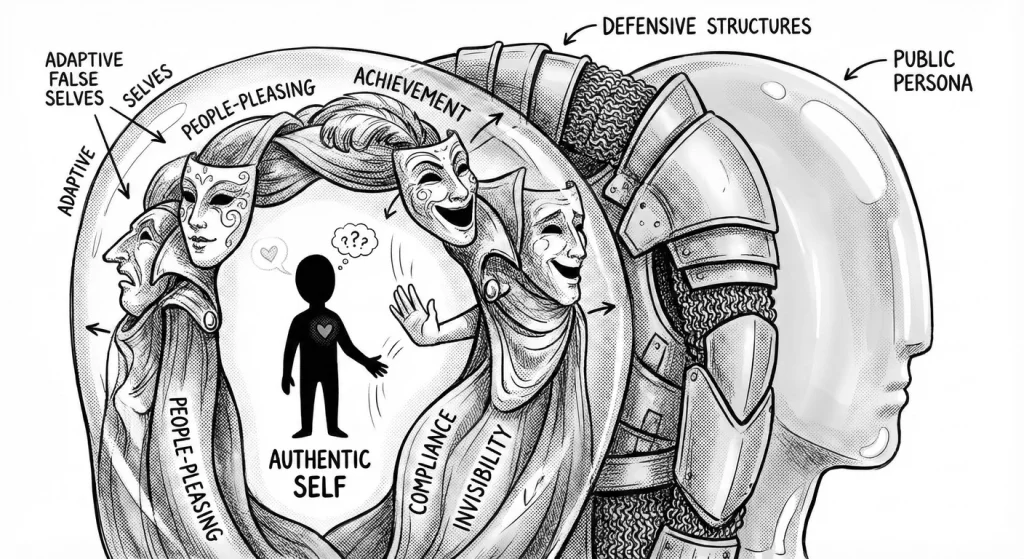 False Self Development: Layers of Protection, Loss of Core. The false self develops as a protective 